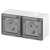 Розетка Эксперт 11-2503-01 2х2P+E гориз. IP55 16А-250В ОУ бел. Эра Б0063264