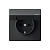 Розетка ArtGallery 16А IP44 с заземл. со шторками с крышкой быстрозажим. клем. механизм карбон SE GAL441046S