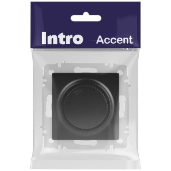 Светорегулятор поворотный СП Accent 6-401-05 600Вт 230В IP20 антрацит Intro Б0063679