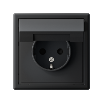 Розетка ArtGallery 16А IP20 с заземл. защ. шторки с крышкой механизм карбон SE GAL001046