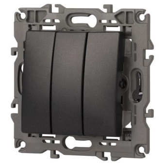 Выключатель 3-кл. СП Elegance 14-1107-05 10А IP20 250В 10AX механизм антрацит Эра Б0034254