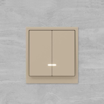 Выключатель 2-кл. KANT с подсветкой ванильн. марципан DKC 7015134