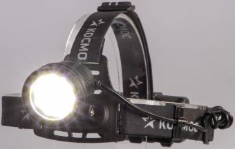 Фонарь налобный аккум. 10Вт P50 LED/Li-ion18650 2х1000мА.ч алюм. КОСМОС (KOC855Lit)