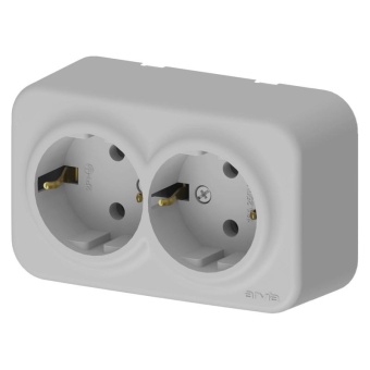 Розетка 2-м СП ARIA 16А IP20 с заземл. сер. ARVIA 25 22 1000 907