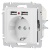 Розетка 1-м СП Accent 6-410-01М 16А IP20 250В P+E Schuko защ. шторки + 2хUSB бел. матов. Intro Б0063691