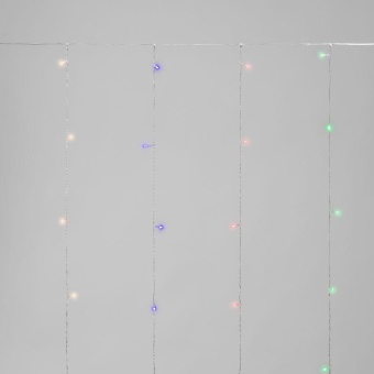 Гирлянда светодиодная занавес 1.5х1.5м 64 LED мультиколор прозр. ПВХ IP20 свечение с динамикой 220В не соединяется с контроллером Neon-Night 235-409