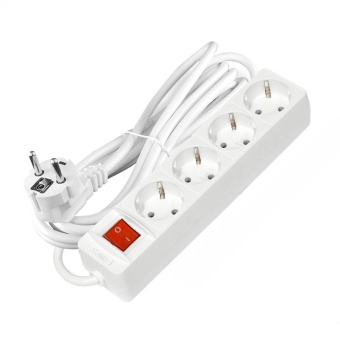 Удлинитель 4х3х10А IP20 2.2кВт ПВС 3х1 с выкл. бел. Союз 2790