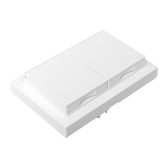 Розетка 2-м СП Эпика 16А IP44 с заземл. защ. шторки с рамкой с крышками механизм бел. EKF UP1-SOW-211-44