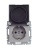 Розетка BRITE РСбш10-3-44-БрС 16А IP44 с заземл. защ. шторки с крышкой механизм сталь IEK BR-R16-16-44-K46