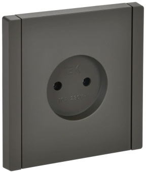 Розетка 1-м СП FORTE&PIANO FP318 10А без заземл. без защ. шторок винт. крепл. сер. IEK FP-R10-10-K03