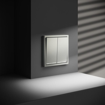 Переключатель проходной 2-кл. СП S70 10А с подсветкой механизм сталь Voltum VLS020405