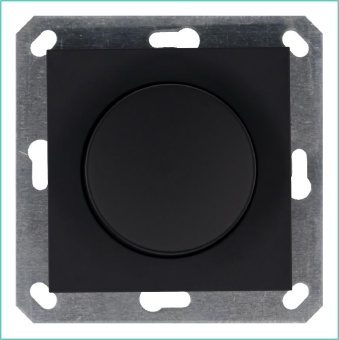 Светорегулятор поворотно-нажимной (диммер) LED 30-400Вт 1gang 2way механизм черн. матов. soft touch Jasmart G4012PB