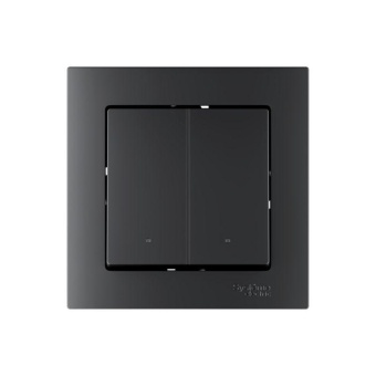 Выключатель 2-кл. AtlasDesign Smart 10А (сх. 5) L+N с подсветкой Zigbee механизм карбон SE ATN001053Z