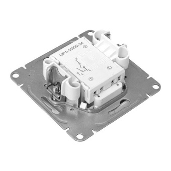 Выключатель 2-кл. СП Эпика с подсветкой механизм бел. EKF UP1-SWW-24