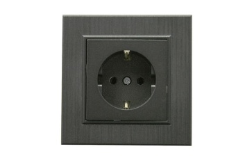 Розетка 1-м Karea LINE STAR с заземл. дым. металлик Makel 86050028