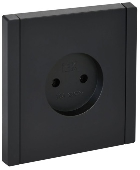 Розетка 1-м СП FORTE&PIANO FP118 10А без заземл. без защ. шторок винт. крепл. черн. IEK FP-R10-10-K02