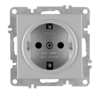 Розетка 1-м СП LAVIN/KAREN 16А IP20 с заземл. механизм сер. ARVIA 50 03 2000 217