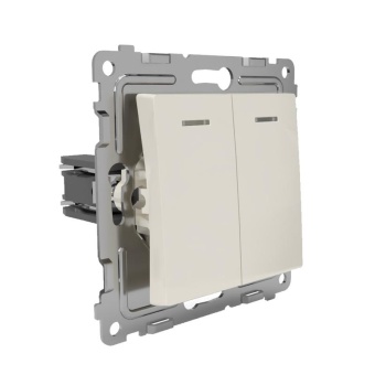 Выключатель 2-кл. СП Pixel 10А IP20 с индикатором механизм беж. TOKOV ELECTRIC TKE-PX-V2I-C02