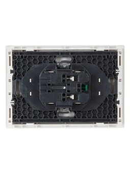 Розетка 2-м СП FORTE&PIANO FP223 16А с заземл. защ. шторки безвинт. крепл. бел. IEK FP-R24-16-1-K01