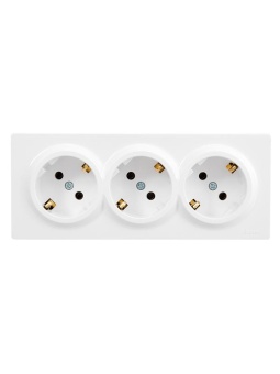 Розетка 3-м ОП LETO с заземл. закрытый корпус ПБТ бел. LEZARD 752-0200-127BUP