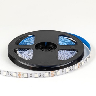 Лента светодиодная 12В 14.4Вт/м RGB smd5050 60д/м IP20 подложка 10мм (уп.5м) OGM LSE-271