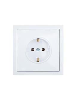 Розетка 1-мест. с/з ПБТ СП ZIMA безвинт. зажим бел. LEZARD 704-0288-122BQC