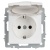 Розетка BRITE РСбш10-3-БрАБ 16А IP20 с заземл. защ. шторки с крышкой механизм арктич. бел. IEK BR-R16-16-K91