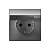 Розетка ArtGallery 16А IP20 с заземл. защ. шторки с крышкой механизм сталь SE GAL000946