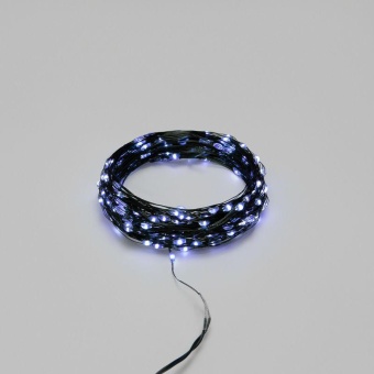 Гирлянда "Роса" 20м 200LED бел. IP20 230В с контроллером провод зел. Neon-Night 303-265