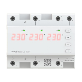 Реле напряжения D6-63 red Welrok 4660251140410