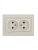 Розетка 2-м СП Mira 16А IP20 без заземл. со вставкой керамика крем. LEZARD 701-0303-128