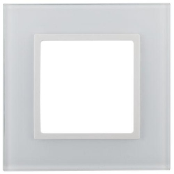 Рамка 1-м 14-5101-01 стекло Elegance бел.+бел. Эра Б0059166