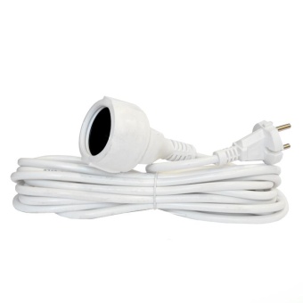 Удлинитель-шнур 1х5м без заземл. 10А IP20 ПВС 2х1 бел. DOMTOK 2337