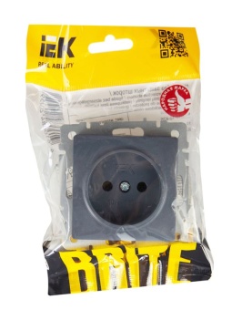 Розетка 1-м СП BRITE РС10-1-0-БрМ 10А без заземл. без защ. шторок механизм маренго IEK BR-R10-10-K35