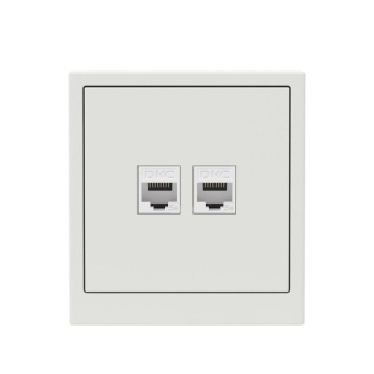 Розетка компьютерная 2-м KANT RJ45 кат.5E без шторки бел. песок DKC 7010664