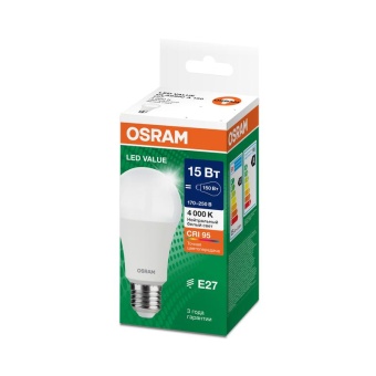 Лампа светодиодная LED G4 Value LVCLA150 15W/940 CRI95 15Вт 4000К 1500лм грушевидная матов. E27 170-250В OSRAM 4058075579156