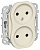 Розетка 2-м СП FLITE РС02-1-ФлСл 10А без заземл. без защ. шторок безвинтовое крепление механизм сливочный IEK FI-R20-10-1-K86