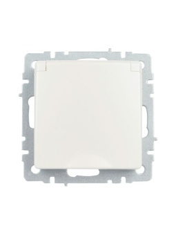 Розетка BRITE РСбш10-3-БрЖ 16А IP20 с заземл. защ. шторки с крышкой механизм жемчуж. IEK BR-R16-16-K36