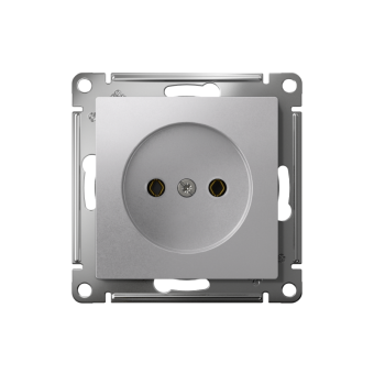 Розетка AtlasDesign 16А без заземл. без шторок быстрозажим. клем. механизм алюм. SE ATN000341S
