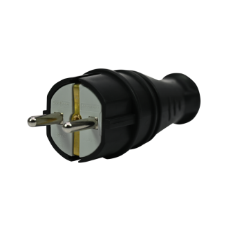 Вилка прямая MultiSet 16А 250В IP44 с заземл. каучук черн. SE MST4001BK