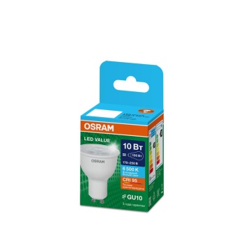 Лампа светодиодная LED G4 Value LVPAR16100 10W/965 CRI95 10Вт 6500К 1000лм рефлектор прозр. GU10 170-250В OSRAM 4630557648057