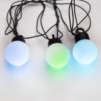 Гирлянда светодиодная "Шарики" 5м d30мм 25LED RGB 6Вт 220-240В IP20 провод ПВХ темн. зел. Neon-Night 303-569