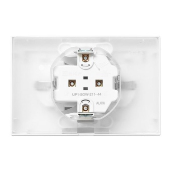 Розетка 2-м СП Эпика 16А IP44 с заземл. защ. шторки с рамкой с крышками механизм бел. EKF UP1-SOW-211-44
