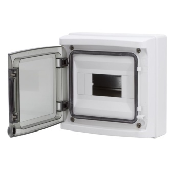 Щиток настенный 8мод. IP65 с дверцей с клеммн. блоком 63А сер. DKC RB08W6TGD