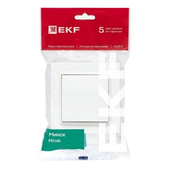 Выключатель 1-кл. СП Минск 10А перекрестный бел. Basic EKF ERV10-125-10