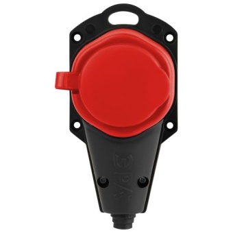 Колодка 1-м с заземл. 16A IP44 KX-1e-RED-IP44 каучук. красн. Эра Б0068412