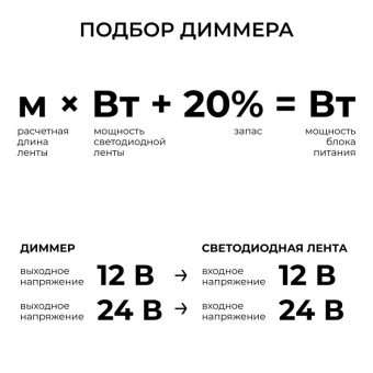 Диммер 12/24В 288/576Вт 3 канала 24А IP20 ПДУ RF сенсорный для монохромной светодиодной ленты Apeyron 04-101