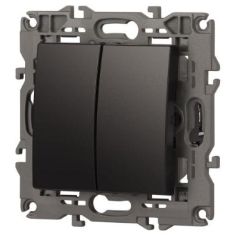 Выключатель 2-кл. СП Elegance 14-1104-05 10А IP20 250В 10AX механизм антрацит Эра Б0034234