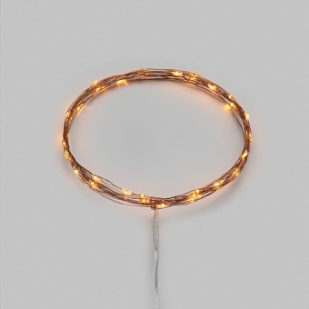 Гирлянда светодиодная "Роса" 5м 50 LED янтар. IP20 2хАА (в комплект не входят) Neon-Night 302-068