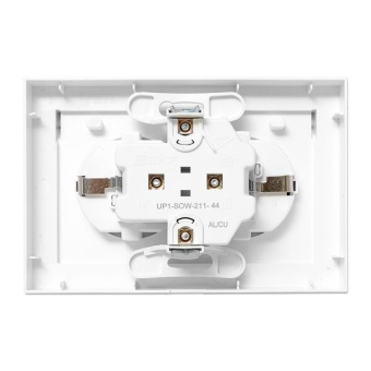 Розетка 2-м СП Эпика 16А IP44 с заземл. защ. шторки с рамкой с крышками механизм бел. EKF UP1-SOW-211-44